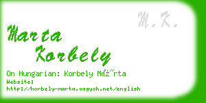 marta korbely business card